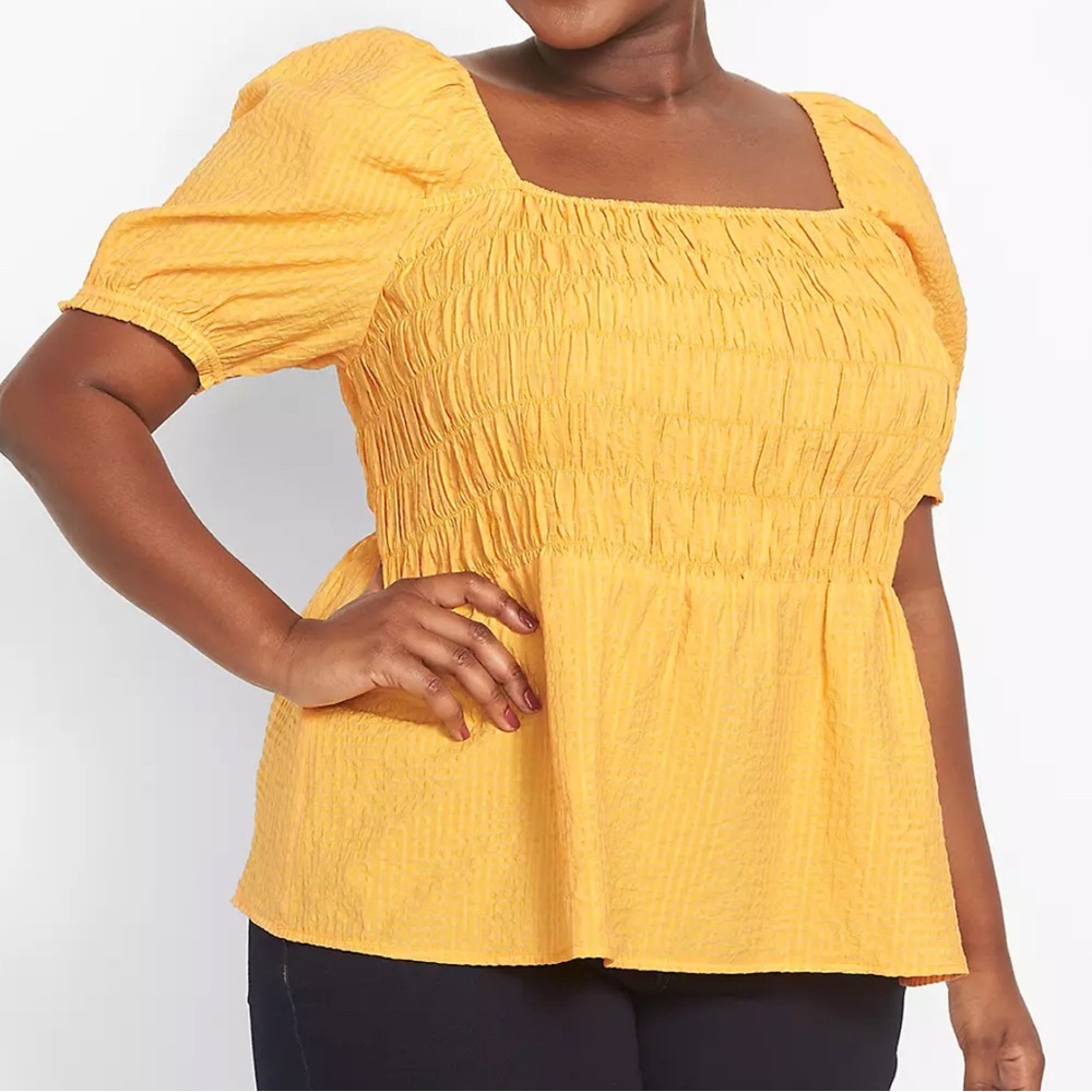 Lane Bryant Orange Puff Sleeve Women's Top 16